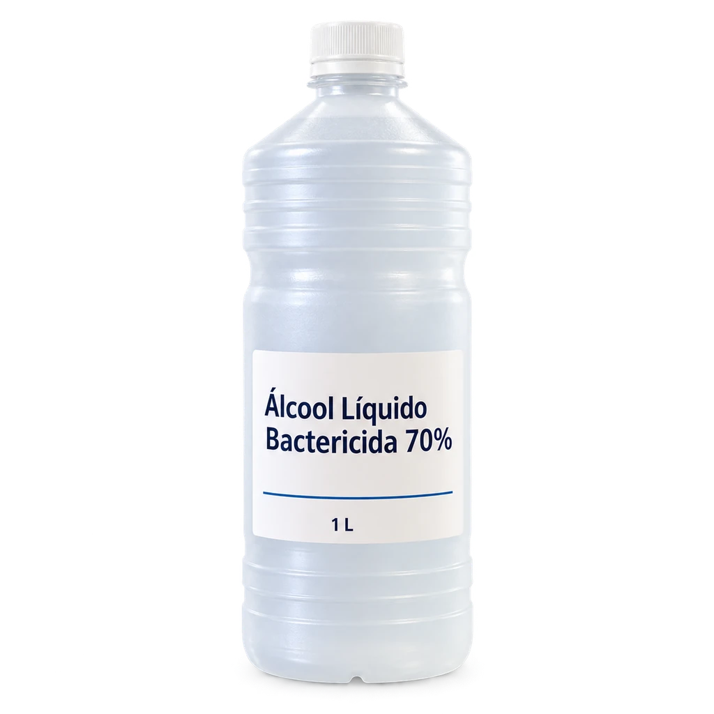 Álcool Líquido Bactericida 70% 1L — apresentação do produto