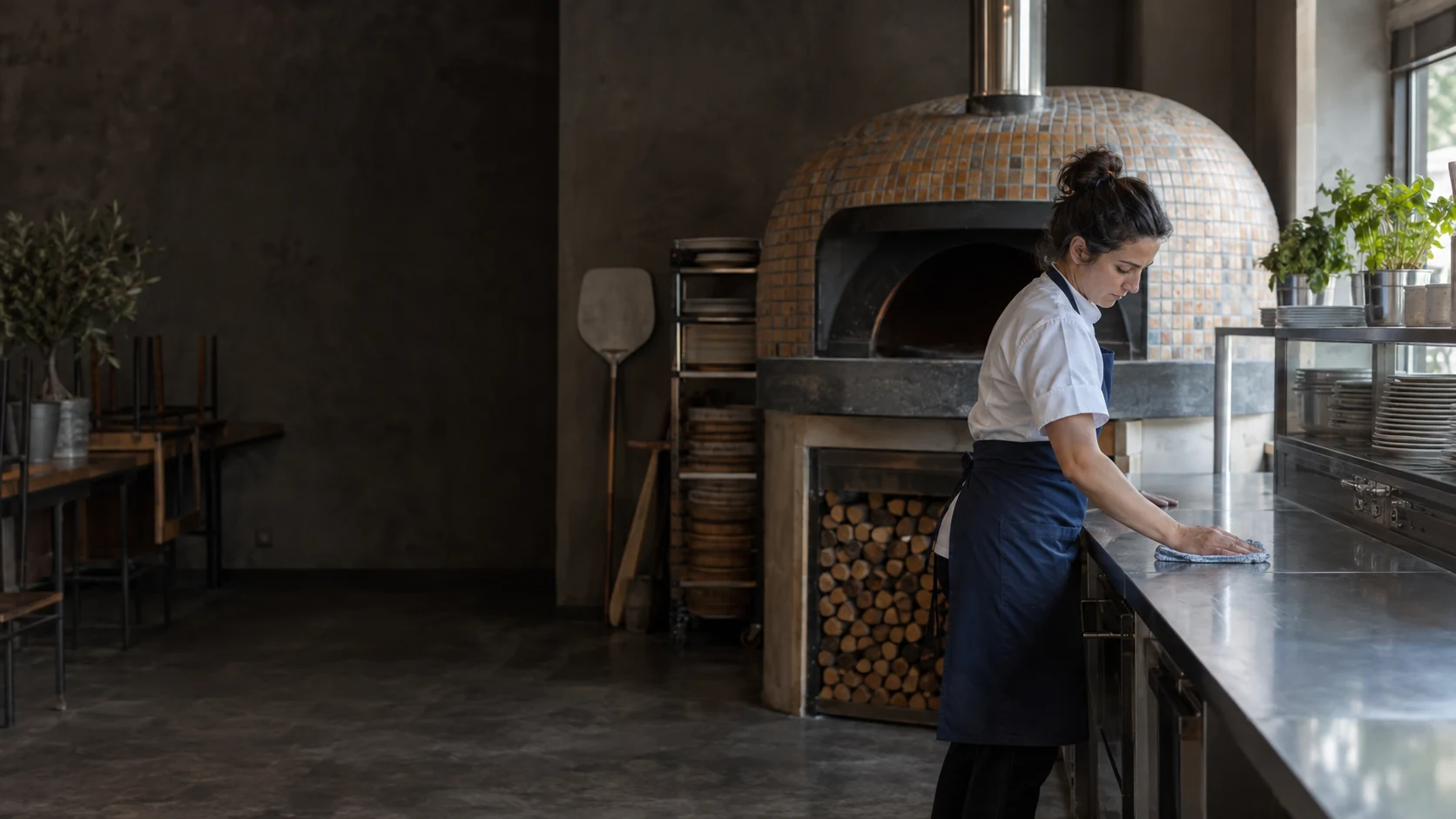 Profissional no ambiente de pizzarias